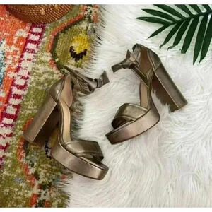 Alexandre Birman Metallic Leather Celine Sandals Size 37.5 Bronze